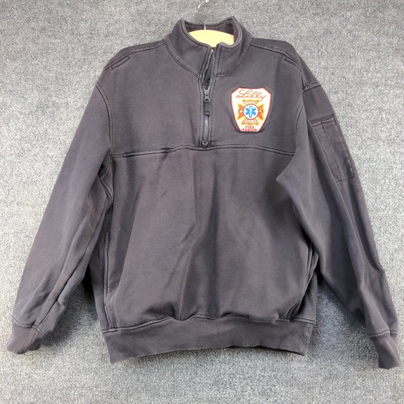 5.11 Tactical Mens 1/4 Zip Sweatshirt Black Size L Eli Lilly Fire Dept Logo - Picture 2 of 15